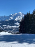 Skier avec la vue sur Le Mont-Blanc !