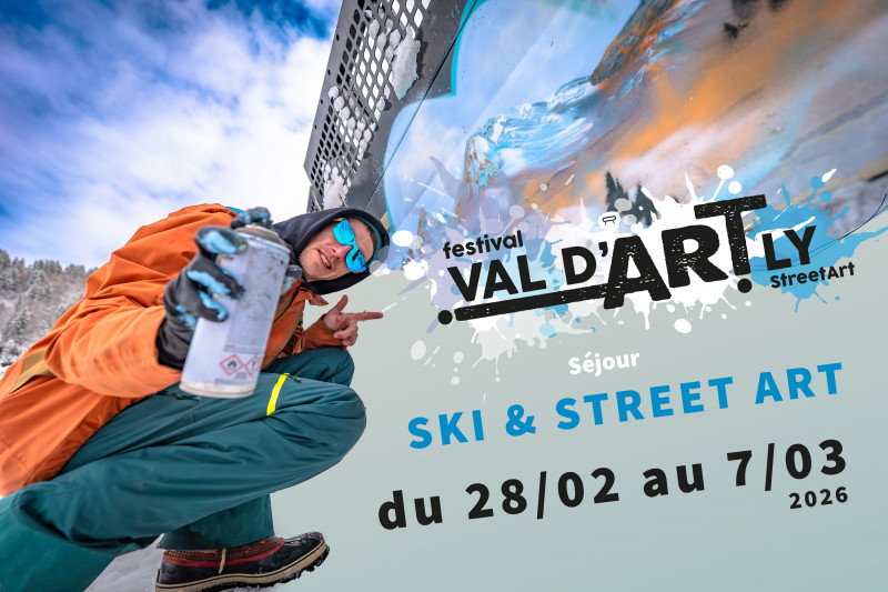 Séjour Ski et Street Art, Val d'Arly, Festival Street Art 2026, tarif réduit forfait ski